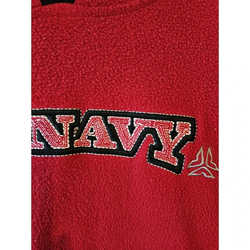 Old Navy Kids XS Red‎ Fleece Hoodie Y2K Style Embroidered Logo
